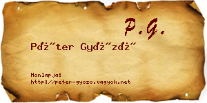 Péter Győző névjegykártya